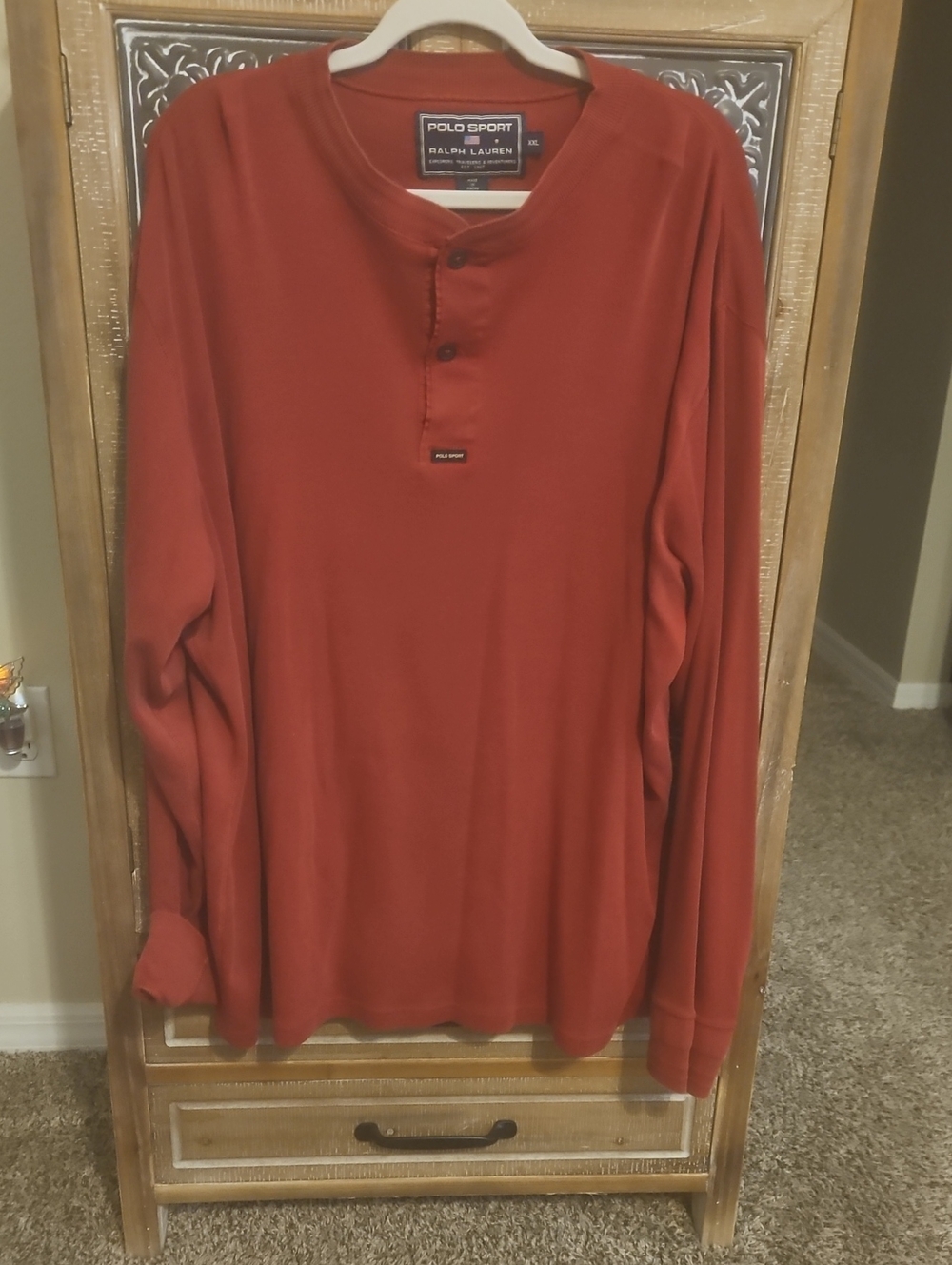 Ralph Lauren Polo Sport Long-Sleeve Henley in Burnt Orange